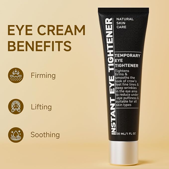 Under Eye Bags and Wrinkles Filler, Under Eye Cream Temporary Instant Visibly Reduces Wrinkles Dark Circles Fine Lines, Eye Tightening and Lifting Cream for Women Men, 30ml, 3 Packs