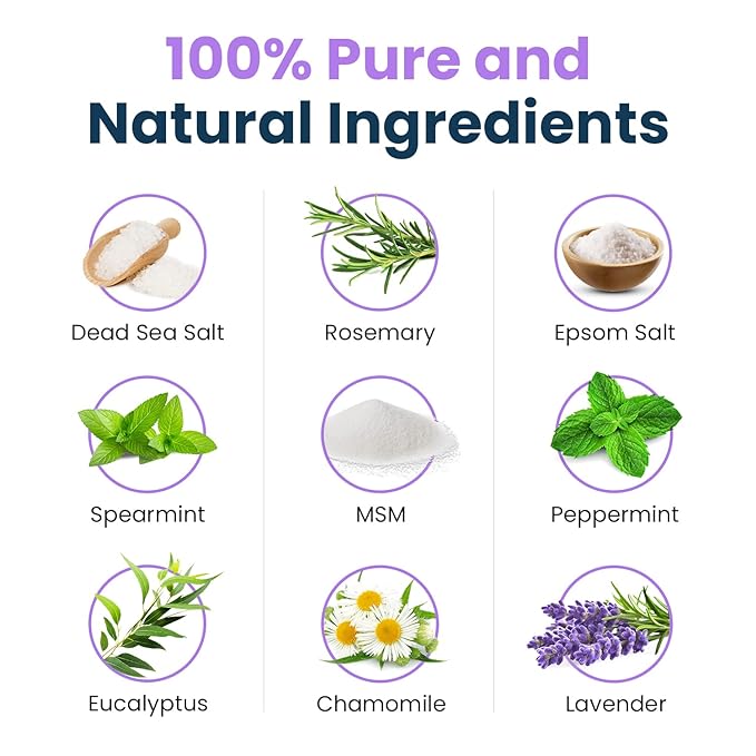 Soothing Lavender Foot Soak with Epsom Salt - Best Toenail Treatment, & Softens Calluses - Soothes Sore & Tired Feet Tea Tree Oil Foot Balm/ Moisturizer For Dry Cracked Feet