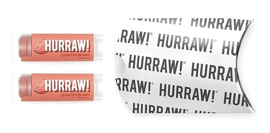 Hurraw! Grapefruit Lip Balm, 2 Pack: Organic, Certified Vegan, Cruelty and Gluten Free. Non-GMO, 100% Natural Ingredients. Bee, Shea, Soy and Palm Free. Made in USA