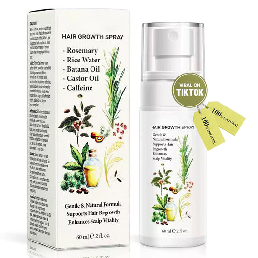 Natural Hair Growth Oil Spray:Rosemary Castor Batana Oil & Rice Water Lotion for Hair Growth ，Promotes Fuller Follicles for Women & Men – All Hair Type