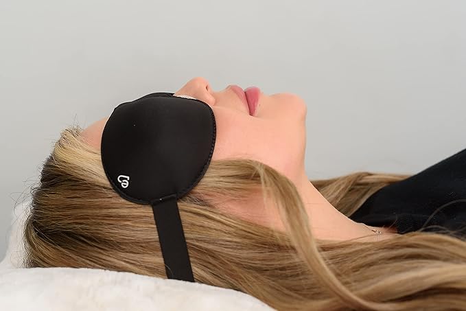 Beverly Hills Eye Mask Designed for Eyelash Extensions, 3D Contoured Design, Soft Fabric, Deep Eye Cavities, Form Fitting, Adjustable Headband Strap, No Pressure Sleep & Travel Eye Mask (Black)