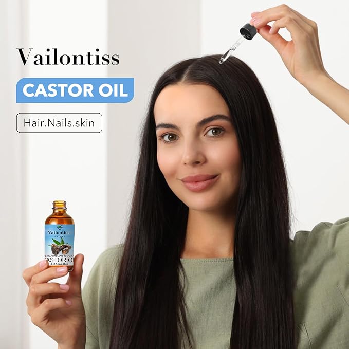 Castor Oil - Carrier Oil for Hair Growth, Relaxing Massage and Body Oil, Castor Oil for All Hair Types and Skin (Castor Oil, 8 Fl Oz)