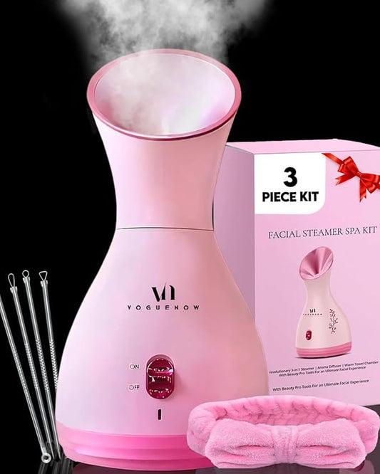 Facial Steamer Spa Kit with Complimentary 6 Skin Care Tools | Face Steamer for Facial Deep Cleaning with Towel Warmer & Humidifier Mode| Self Care Gifts for Women, Spa Gifts, Birthday Gifts for Women