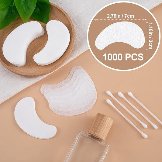 Joez Wonderful 1000pcs Disposable Eye Mask Paper Patches, Non Woven Eye Care Patches, Cotton Paper Facial Eye Pads Spa, DIY Clear Eye Mask Paper Beauty Sheets for Makeup Removal