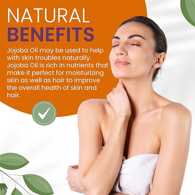 Cocojojo Jojoba Oil Organic, Jojoba Oil for Hair Growth for Skin, Face, 100% Pure Natural, Cold Pressed, Deep Moisturizing Anti-Aging, Essential Oils - 16 Fl Oz