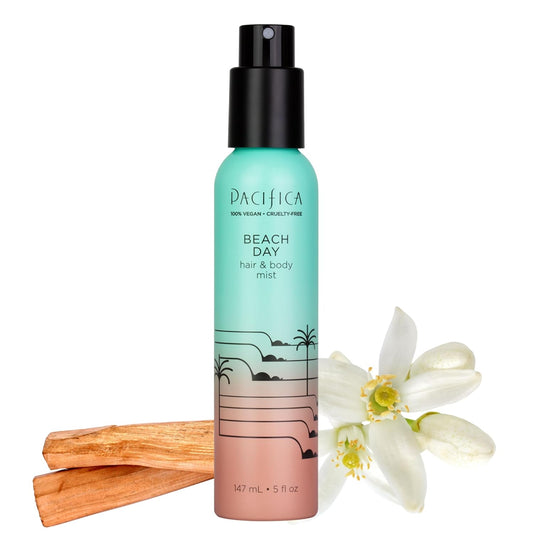 Pacifica Beach Day Hair Mist Perfume & Full Body Spray for Women - Body Mist Fragrance w/Bergamot, Orange Flower, Sandalwood, Amber, Musk & Suede Leather – Clean Beauty Alcohol-Free, Vegan 5 oz