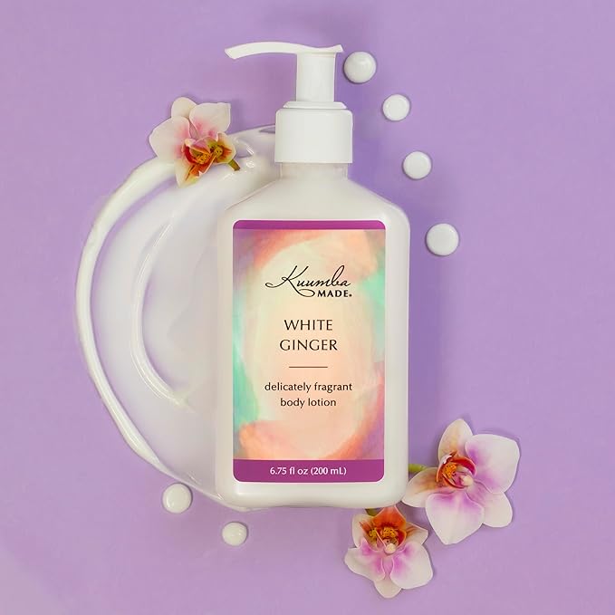 Kuumba Made White Ginger Body Lotion | 6.75 Ounces | Clean and Lightweight | Body Lotion Scented | Vegan and Alcohol Free | Nourishing and Gentle On Skin