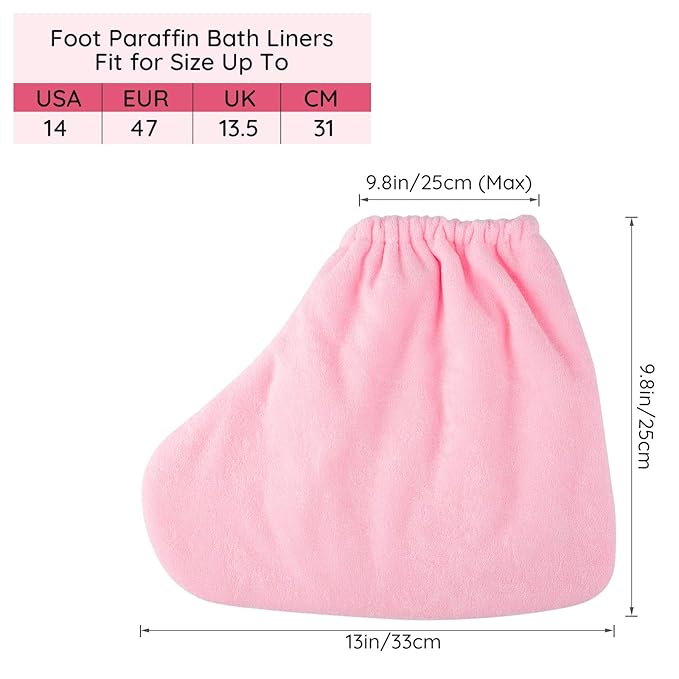 Paraffin Wax Foot Liners, Segbeauty Larger Paraffin Heated Foot SPA Booties, Pink Wax Refill Feet Cover Bags for Hot Wax Hand thera-py Thermal treat-ment SPA Wax Warmer Paraffin Wax Machine