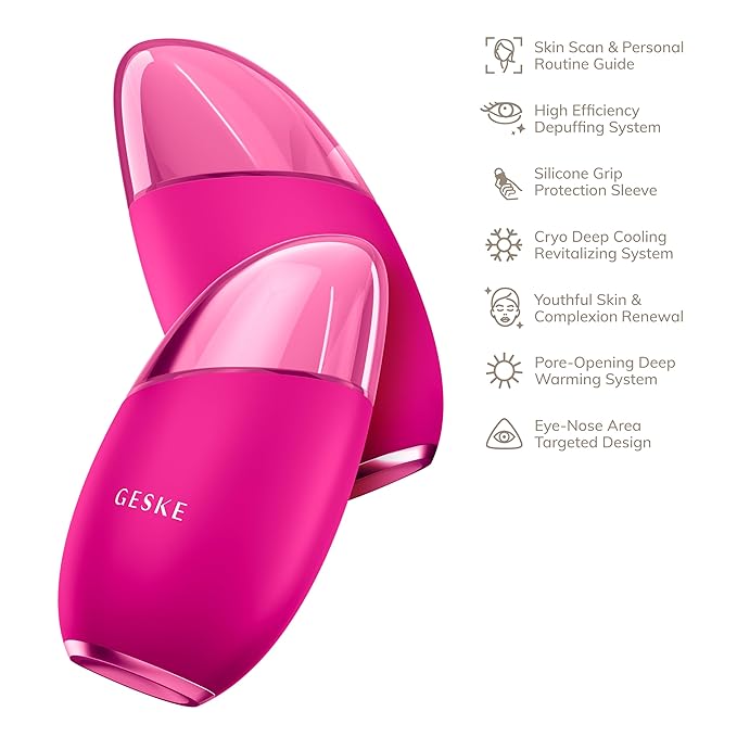 SmartAppGuided™ Cool & Warm Eye & Face Massager | 7 in 1 | Multi Massager | Face & Neck | Battery-free Cooling & Warming | Firms, Relaxes & De-Puffs Skin | Eye-Nose Area Targeted Design