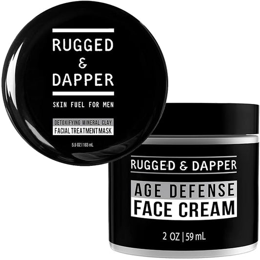 RUGGED & DAPPER Detox Clay Face Mask and Super-Hydrating Night Cream Bundle