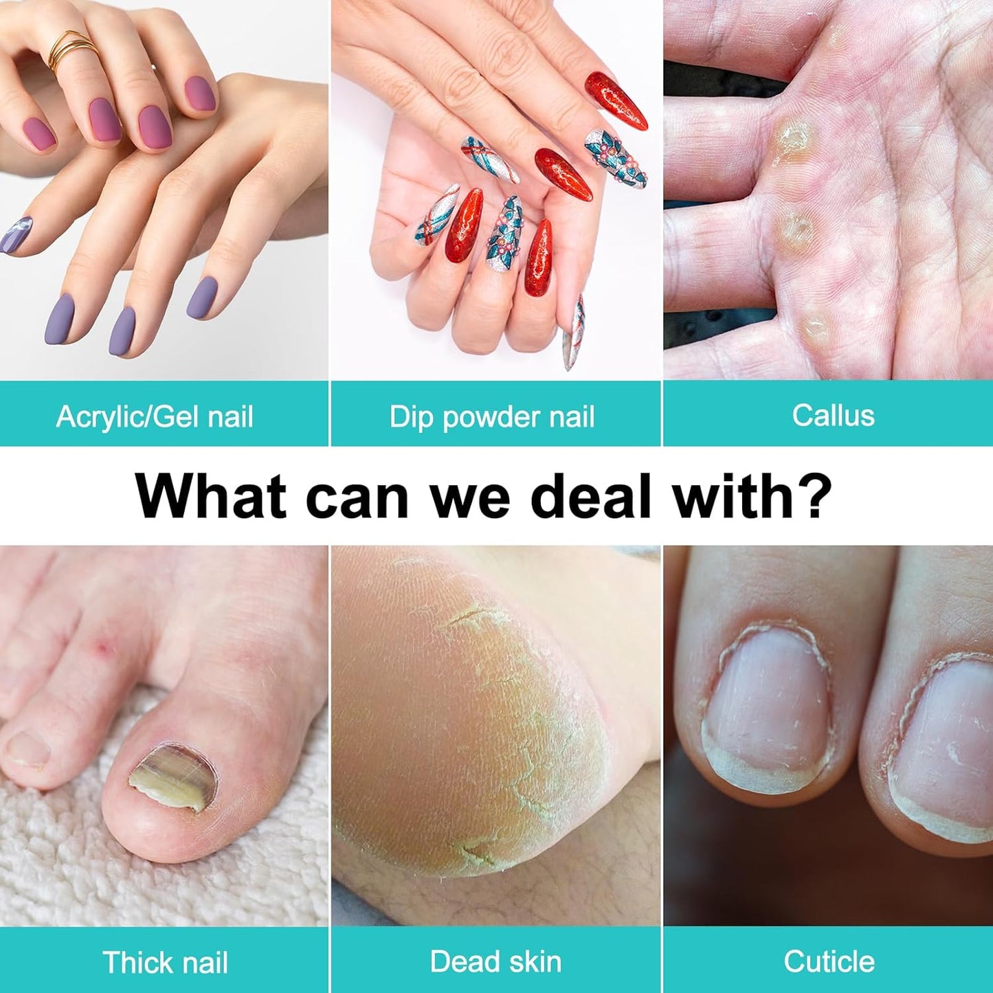 COSLUS Cordless Nail Drill Electric File: Professional for Acrylic Gel Dip Powder Nails Portable Nail Drill Machine Kit for Manicure Pedicure Nail Set with Everything Rechargeable Lightweight Blue