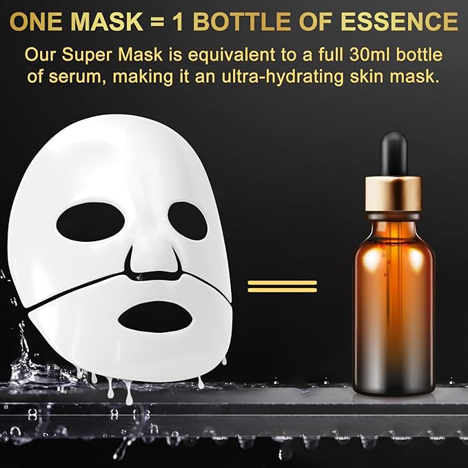 Advanced Snail Mucin Glass Glow Hydrogel Face Masks - 4pcs，Collagen Face Mask - Anti Aging and Moisturizing Face Masks Skincare,for Acne Marks, Anti-Aging, Firming Skin