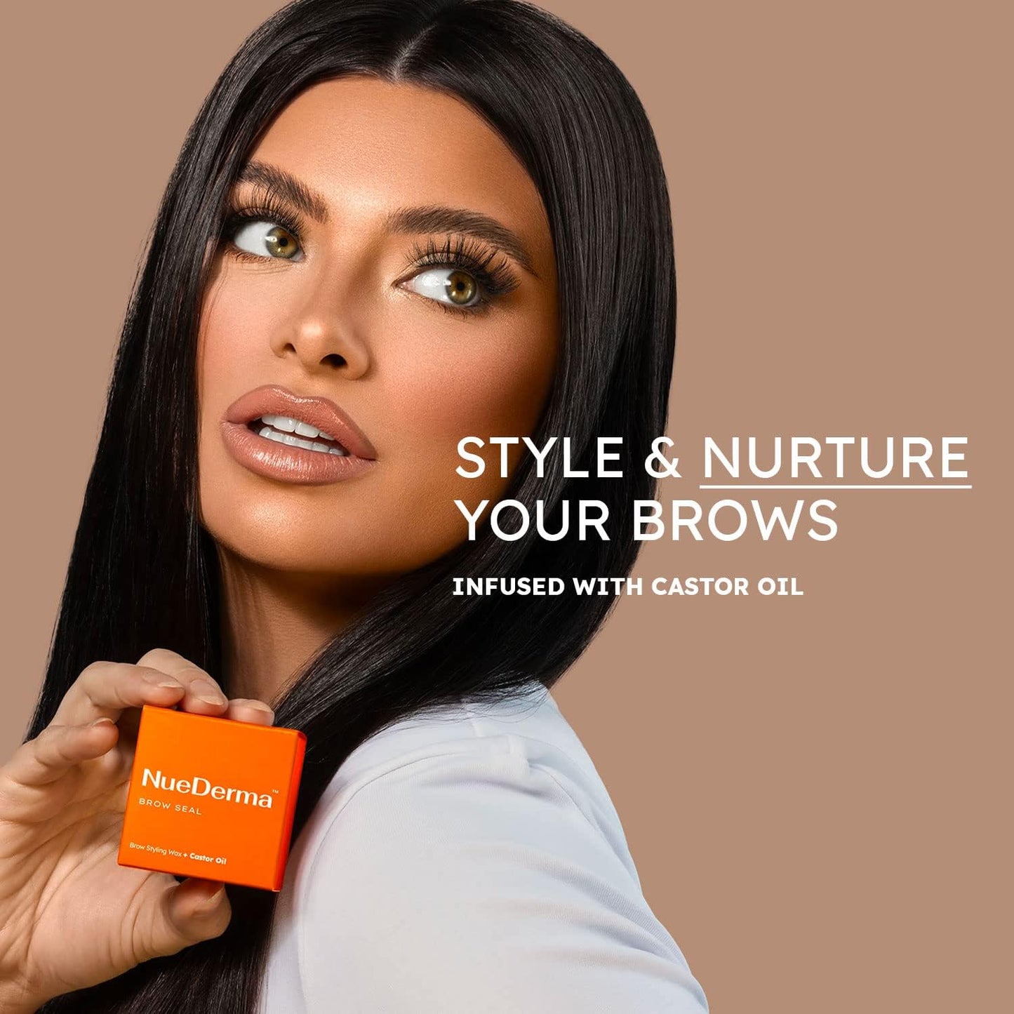 Brow Seal with Castor Oil - Clear Eyebrow Gel, Waterproof Eyebrow Makeup, Styling Wax for Feathered & Fluffy Brows - 1 OZ