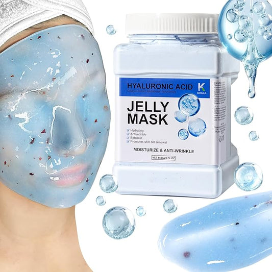 Hyaluronic Jelly Masks For Facials Professional, Hyaluronic Acid Masks Powder For Facial Mask, Hydrojelly Jelly Gel Face Mask For Peel Off, Hydrating Mask for Face Skin Care Of Home Spa, Blue