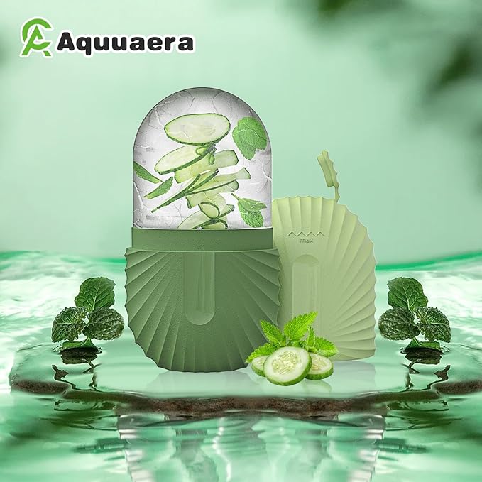 Ice Face Roller, Ice Cube Roller for Face，Facial Beauty Ice Roller Skin Care Tools,De-Puff Eye Bags, Reduce Migraine Pain（Green）