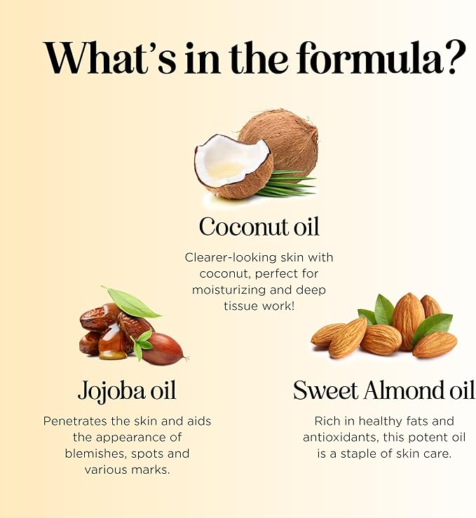 Tropical Sensual Massage Oil for Couples - Complete Relaxation Full Body Massage Oil for Date Night with Smooth Gliding Coconut and Sweet Almond Oil with Mango Scent - Non GMO Gluten Free and Vegan