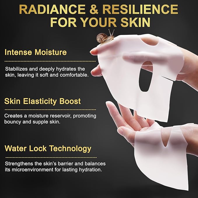 Advanced Snail Mucin Glass Glow Hydrogel Face Masks - 4pcs，Collagen Face Mask - Anti Aging and Moisturizing Face Masks Skincare,for Acne Marks, Anti-Aging, Firming Skin