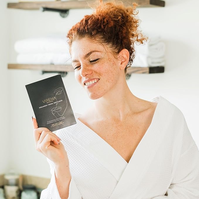 Collagen+ Facial Sheet Mask 5p, 100% Cotton, Hydrolysed Collagen, Hyalurnonic Acid, Vitamin C, Nourishes and Moisturizes Skin, Alcohol Free