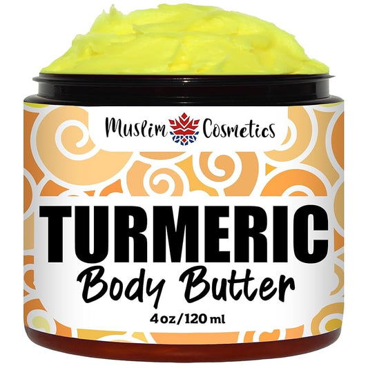 Turmeric Body butter | Whipped Shea | Frankincense essential oil | Not grainy | 100% Natural glow || Made in Canada - Muslim Cosmetics - Turmeric Body butter (4oz (120ml))