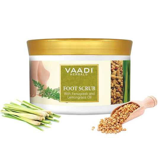 Vaadi Herbals Foot Scrub, Fenugreek and Lemongrass Oil, 500g