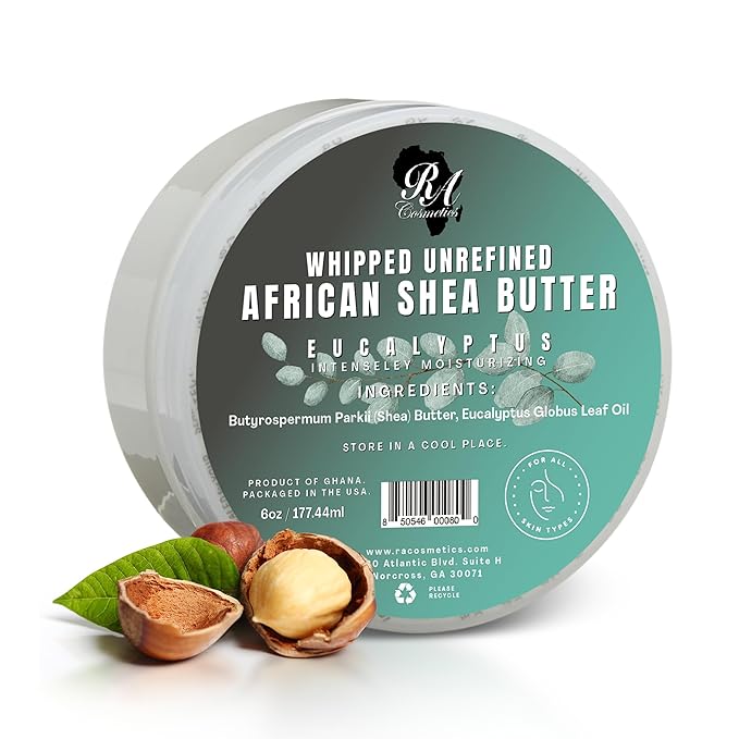 RA COSMETICS - 100% Natural Whipped Moisturizing African Shea Butter 6 oz Unscented Ultimate Skin Moisturizer