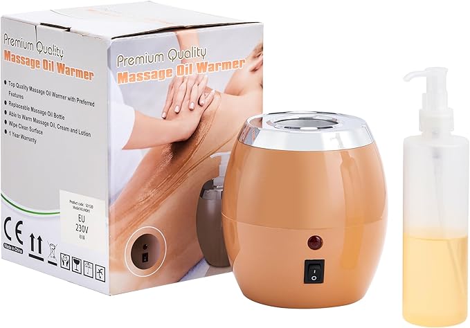 Master Massage Golden Touch Single Bottle Massage Oil Warmer-Professional Massage Lotion Heater with Empty Bottle- Original Design Massage Cream Heating Device-One Dispenser Bottle Heating Furnace