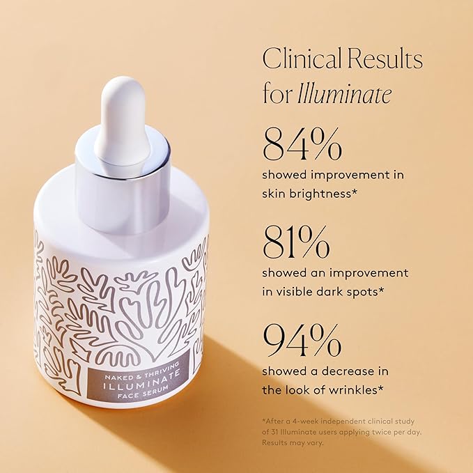 Naked & Thriving Super Glow Duo | Illuminate BC+ Serum (30 mL) + Rejuvenate Restorative Face Oil (35 mL) with Argan Oil, Sea Buckthorn Oil, Bakuchiol and Vitamin C (Set of 2)