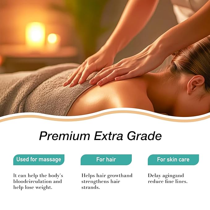 Coconut Oil - Carrier Oil for Hair Growth,Relaxing Massage and Body Oil, Pure Non-Greasy Coconut Oil for All Hair Types and Skin(Coconut Oil, 16 Fl Oz)