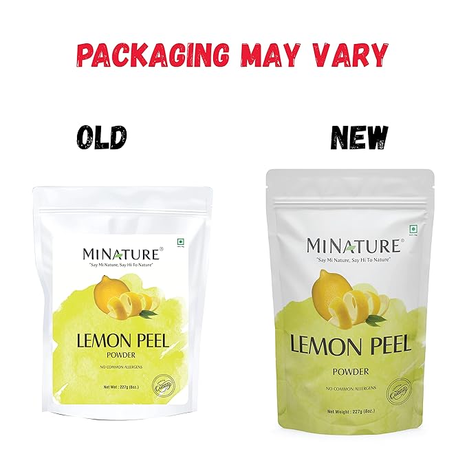 Lemon Peel (Citrus Limon) Powder by mi nature| 100% Pure and Natural | 227g,(8oz), (1/2 lb) | Vegan | Non-GMO | For Skin care | Used for Soap making | Stimulate hair growth
