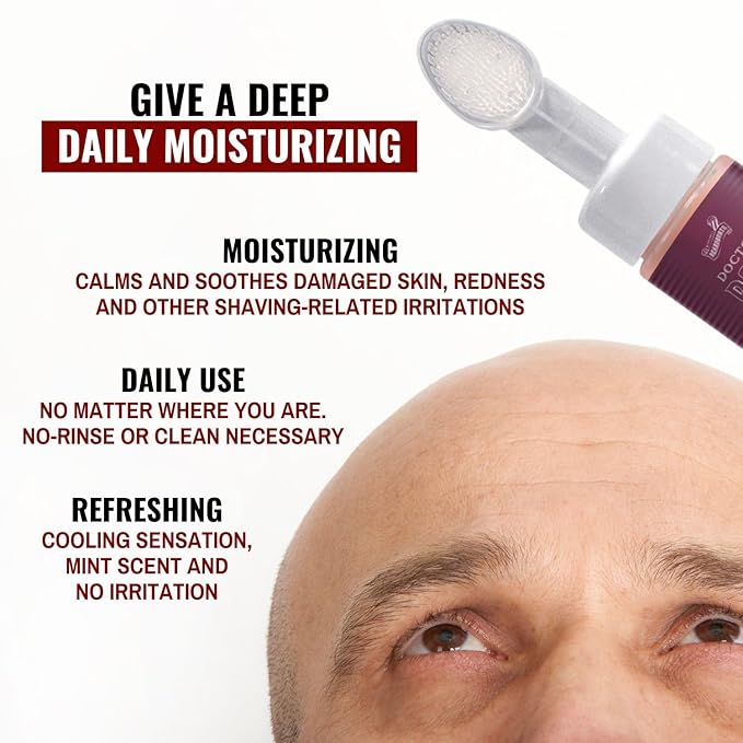 Bald Head Moisturizer Lotion with Ultraclean Applicator, Daily Use Protect and Moisturize Shaved and Buzzed Heads, 6.8 oz