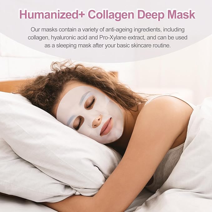 Humanized Collagen Real Deep Overnight Mask,Hydrating Firming,Anti-ageing Hydrogel Mask,for All Skin Types,Elasticity Improvement,Pore Minimizing,Minimize Wrinkles,1Pcs,Gray