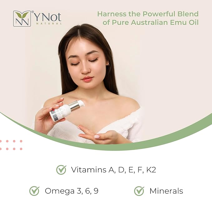 Y-Not Natural Ultra Pure Australian Emu Oil - Luxury, Hospital Grade Emu Oil 100ml | Free Range Aboriginal Omega 3, 6 & 9 Oil - The Ultimate Moisturizer for Skin, Hair, Nails, and Scalp