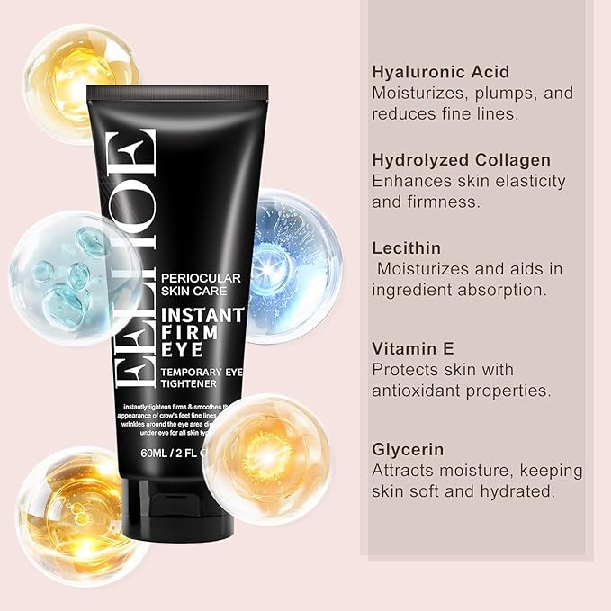 Temporary Instant Eye Tightener Cream –60 ML Eye Firming Cream, Eyes Bags, Puffiness and Fine Lines for Anti-Aging and Firming, Provides Rapid Hydration and Locks in Moisture 2 fl. oz-1Pack