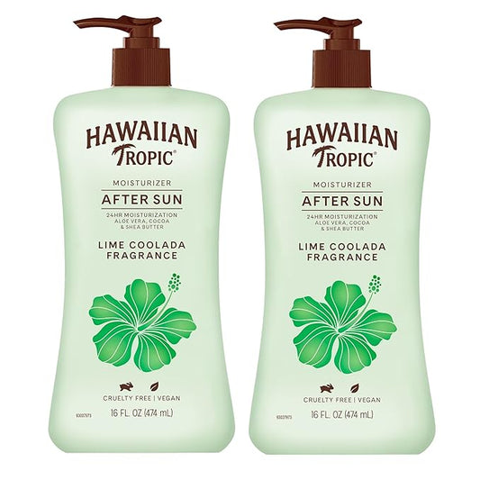 Hawaiian Tropic Lime Coolada After Sun Lotion | After Sun Care, Skin Care, Daily Moisturizing Lotion with Aloe, Cocoa Butter & Shea Butter, 16oz each Twin Pack