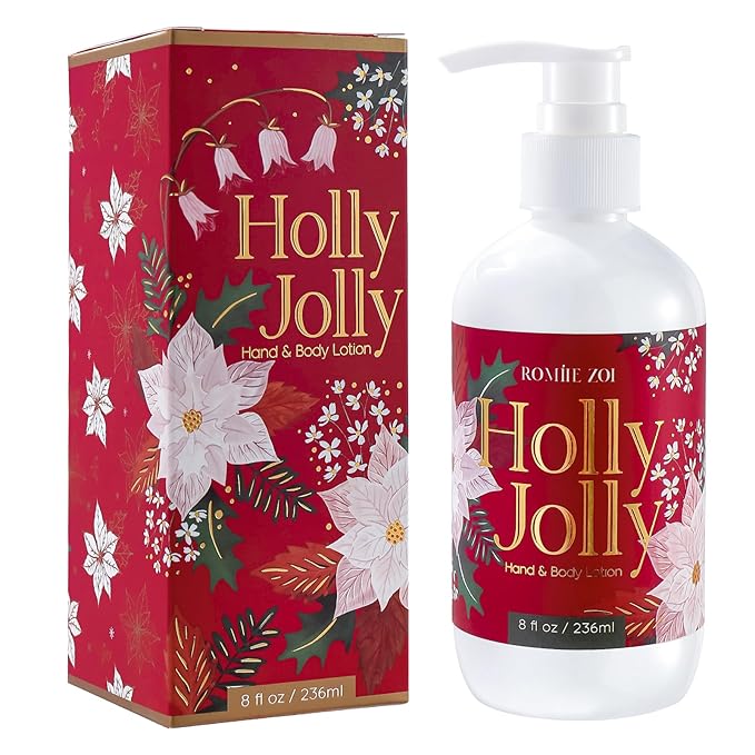 Christmas Hand & Body Lotion with Moisturizing Shea Butter for All Skin Type- Holly Jolly - Citrus & Pine Scent - 236 ML / 8 FL OZ