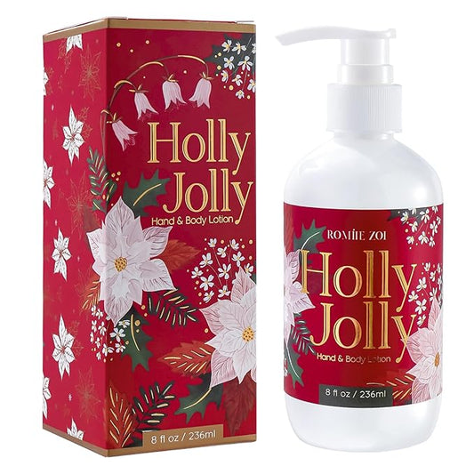 Christmas Hand & Body Lotion with Moisturizing Shea Butter for All Skin Type- Holly Jolly - Citrus & Pine Scent - 236 ML / 8 FL OZ
