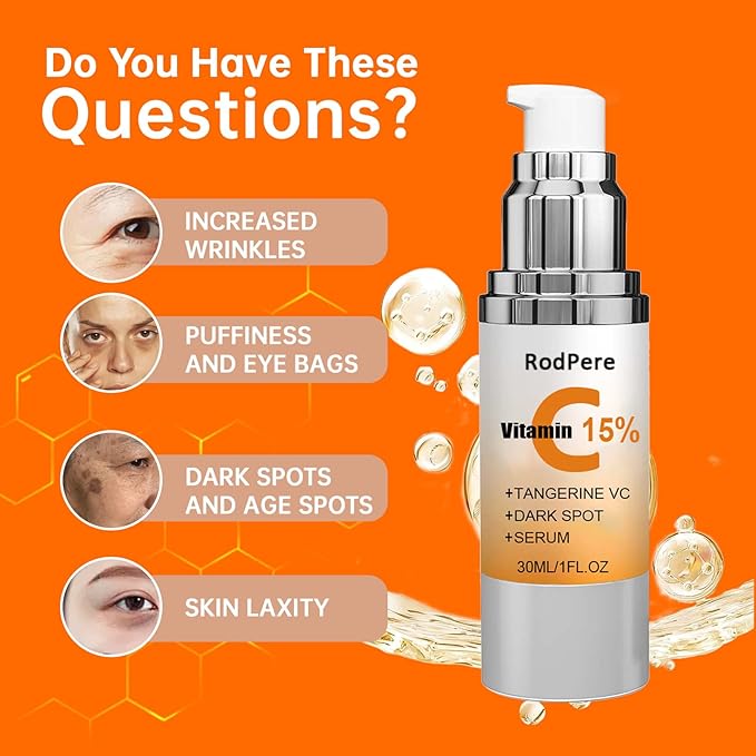 Vitamin Super C Serum For Women Over 70, Anti Wrinkle Vitamin C Retinol Serum For Mature Skin, Dark Spot, Age Spot, Fine Lines, 2 PCS.