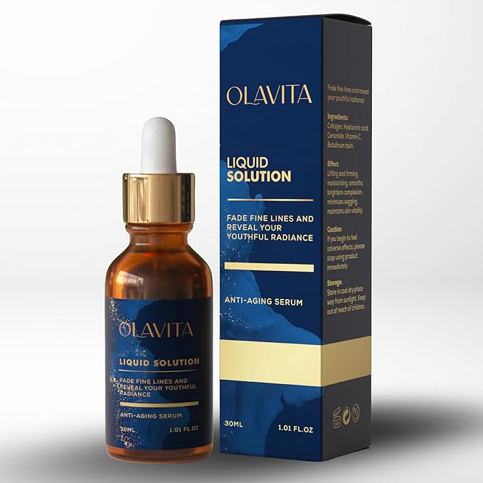 Original Olavita™ Liquid Solution Anti-Aging Face Serum – Reduces Fine Lines, Wrinkles & Dark Spots – Supports Collagen Production, Balances Oils & Improves Skin Elasticity for Radiant, Even Skin Tone