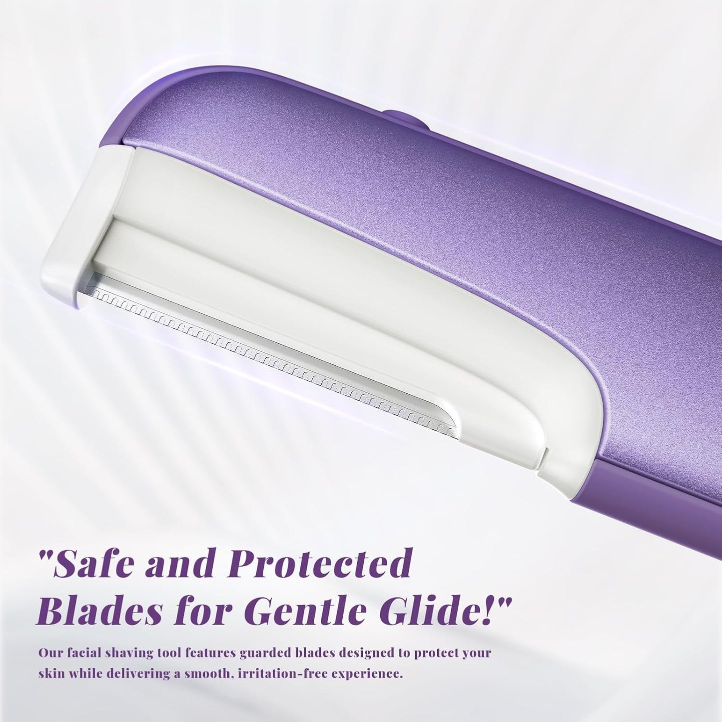 Dermaplaning Tool for Women - Facial Exfoliation & Peach Fuzz Hair Removal with Rechargeable Sonic Edge Technology, 10 Refill Blades