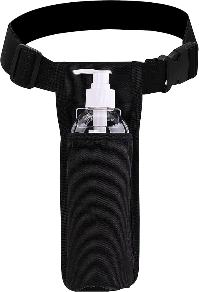 Massage Bottle Bag Massage Therapist Holster Massage Lotion Holster Massage Oil Holster（YR-1KD-Black）