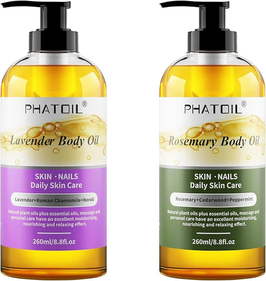260 ml (8.8 fl.oz) Lavender Body Oil and Rosemary Body Oil