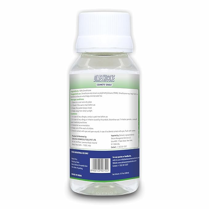 Pure Dimethicone No Adulterants |used For Hair, Lips, Body And Skin Conditioning Products| Dimethicone Moisturizer| Cosmetic Grade - (240 ml) (8.11 Fl Oz) | Pack Of 2