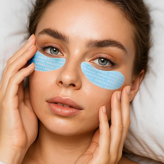 AUSLKA Reusable Under Eye Patches-3 Pairs, Silicone Reusable Eye Masks, Reusable Eye Wrinkle Patches, Silicone Eye&Face Mask for Fine Lines & Dark Circles, Storage Tin Included