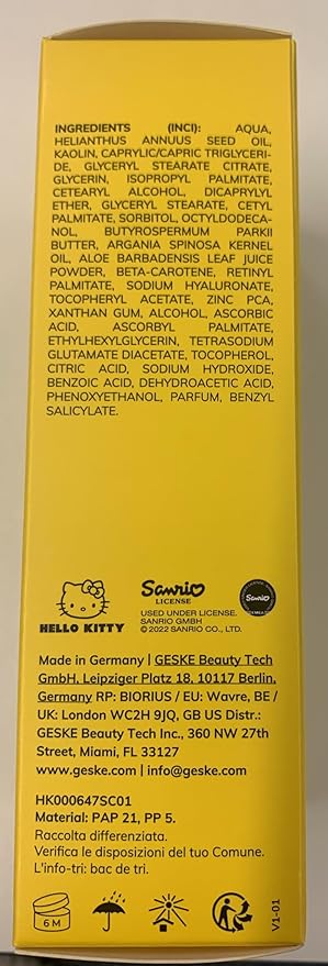 x Hello Kitty | Youth-boosting Mask | Simply apply with the GESKE Sonic Warm and Cool Mask | Anti-Aging Masks | Moisturizing face masks for women and men | Vegan formula without animal testing