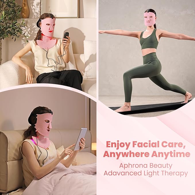 Acne Removal Wrinkle Reduction Skin Care Mask | LED Light Therapy Red light Blue light | Glowing Skin Photo Facial (7 color)