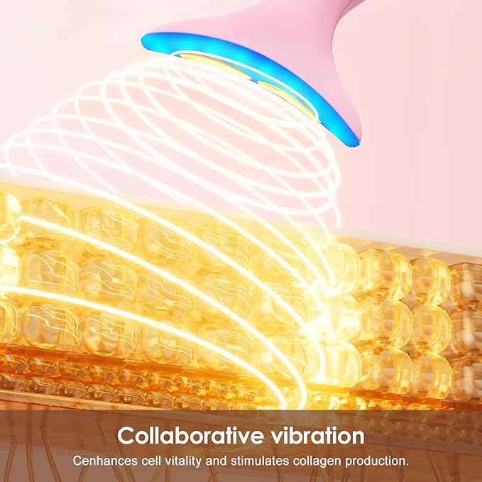 Facial and Neck Massager for Face, Neck - Skin Lifting & Firming - Wrinkle & Dark Circle Reducer - at Home Skin Care Face Sculpting Tool and Neck Massager-Pale Pink