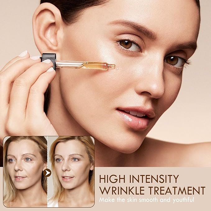 2PC Anti Wrinkle Firming Serum, Wrinkle Lifting and Firming Essence, Firm and Plump Face Serum, Anti-Aging Essence, Reduce Fine Lines Firms Skin, Hydrate & Moisturize for All Skin Types