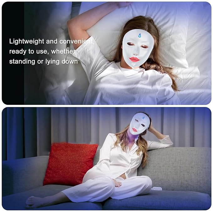 LORICK Red Light Therapy M-ask 7 Colors Touch-Sensitive Facial Red Light Mask Red Light Therapy for Face for Home Use