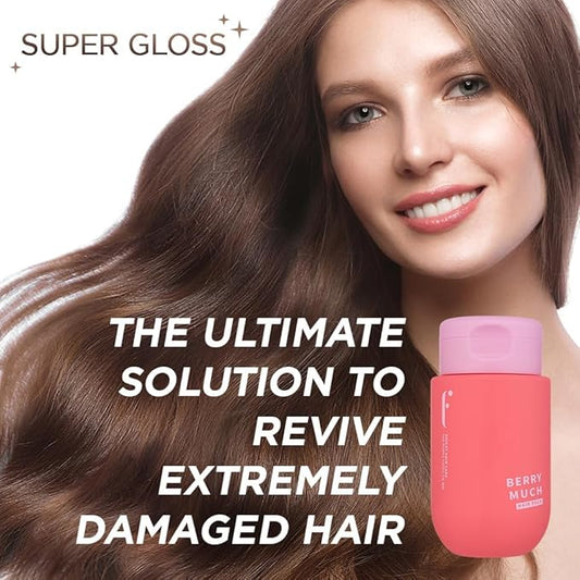 Leave-In Hair Mask - Berry Much, Apple Scent, No-Wash Treatment with 4-Berry Complex and Essential Oils for Dry, Damaged Hair, Split Ends & Breakage, Infused with Biotin & Vitamins, 10 Fl oz