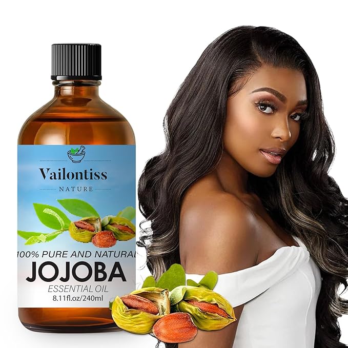 Jojoba Oil Organic – Natural Body Oil and Massage Oil, Body Spray for All Skin, Hair, and Nails, Cold Pressed & Hexane Free(Jojoba Oil, 8 Fl Oz)